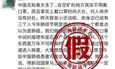 长时间戴口罩吸入微末颗粒会诱发肺癌？谣言！