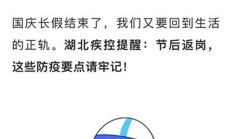 湖北疾控最新提醒！节后返岗这些防疫要点请牢记